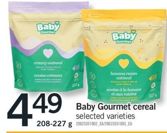 Fortinos Baby gourmet cereal, 208-227 g offer