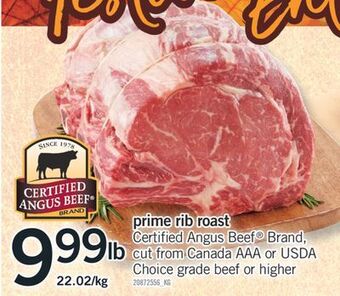 Fortinos Prime rib roast offer