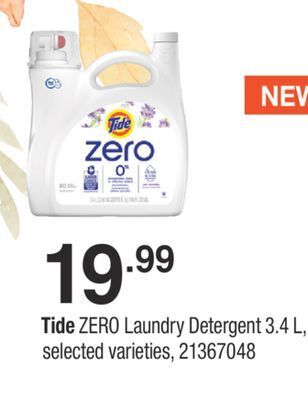 Fortinos Tide zero laundry detergent, 3.4 l offer