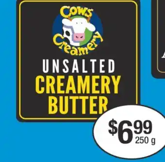Fortinos Cows creamery unsalted creamery butter, 250 g offer