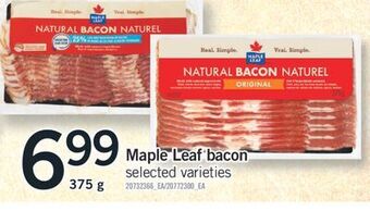 Fortinos Maple leaf bacon, 375 g offer