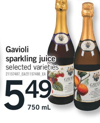 Fortinos Gavioli sparkling juice, 750 ml offer