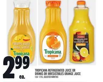 Metro Tropicana refrigerated juice ordrinks or irresistibles orange juice offer