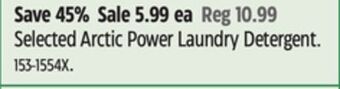 Canadian Tire Selected arctic power laundry detergent offer