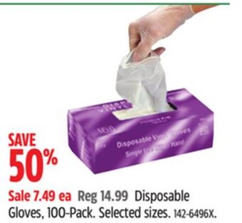 Canadian Tire Disposable gloves, 100-pack offer