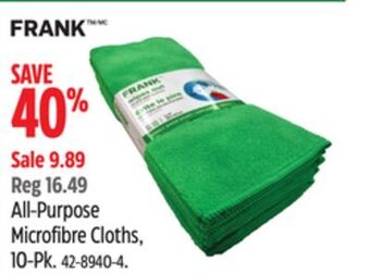 Canadian Tire Frank all-purpose microfibre cloths, 10-pk offer