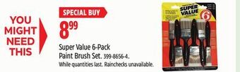 Canadian Tire Bennett super value 6-pack paint brush set offer