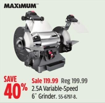 Canadian Tire Maximum 2.5a variable-speed 6˝ grinder offer