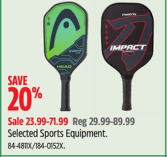 Canadian Tire Head selected sports equipment offer