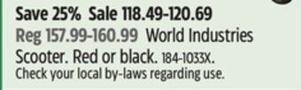 Canadian Tire World industries scooter offer