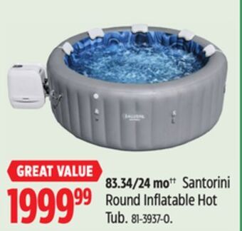 Canadian Tire Saluspa santorini round inflatable hot tub offer