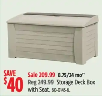 Canadian Tire Suncast storage deck box with seat offer