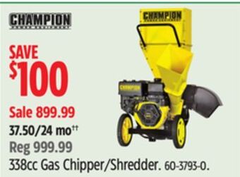 Canadian Tire Champion 338cc gas chipper/shredder offer