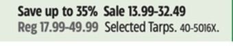 Canadian Tire Certified selected tarps offer