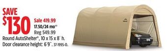 Canadian Tire Shelter logic round autoshelter, 10 x 15 x 8' h offer
