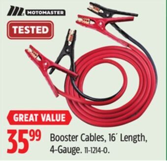 Canadian Tire Motomaster booster cables, 16' length, 4-gauge offer