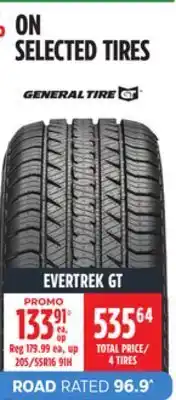 Canadian Tire General tires evertrek gt offer