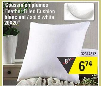 Sushi Shop Feather filled cushion solid white offer