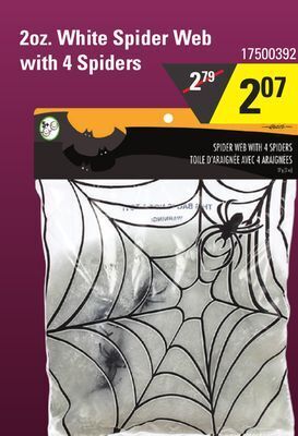 Sushi Shop 2oz. white spider web with 4 spiders offer