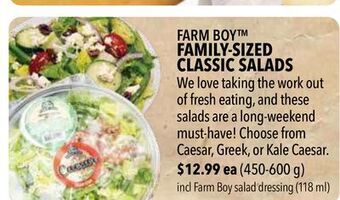 Farm Boy Farm boy™ family-sized classic salads offer