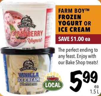 Farm Boy Farm boy™ frozen yogurt or ice cream offer