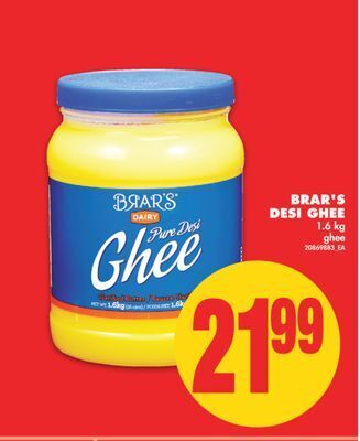 No Frills Brar's desi ghee, 1.6 kg offer