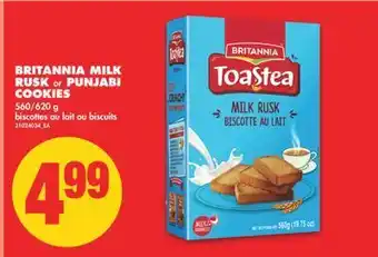 No Frills Britannia milk rusk or punjabi cookies, 560/620 g offer