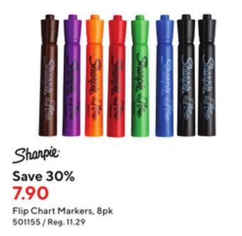 Staples Sharpie flip chart markers, 8pk offer