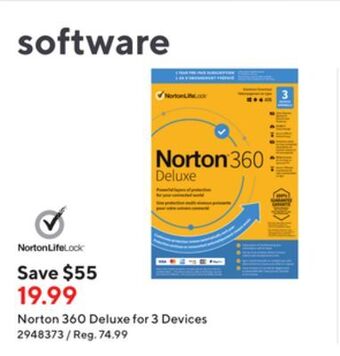 Staples Norton 360 deluxe - 3 device - 1 year suscription offer