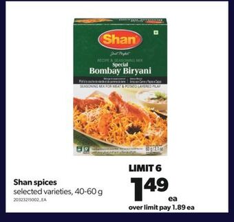 Real Canadian Superstore Shan spices, 40-60 g offer
