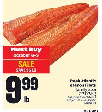 Zehrs Markets Fresh atlantic salmon fillets offer