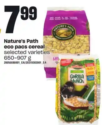 Zehrs Markets Nature's path eco pacs cereal, 650-907 g offer