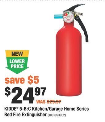 Home Depot Kidde® 5-b:c kitchen/garage home series red fire extinguisher offer