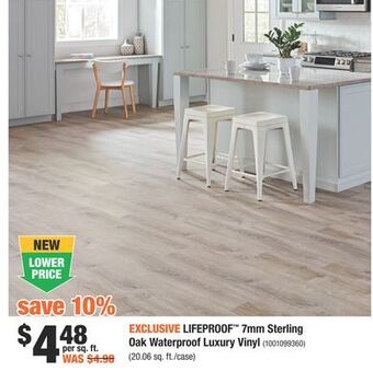 Home Depot Lifeproof™ 7mm sterling oak waterproof luxury vinyl offer