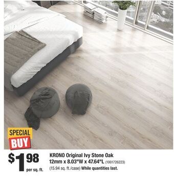 Home Depot Krono original ivy stone oak 12mm x 8.03"w x 47.64"l offer