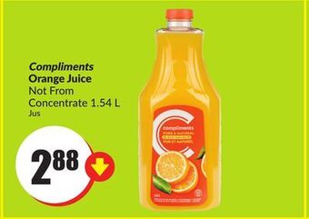 FreshCo Compliments orange juice not from concentrate 1.54 l offer