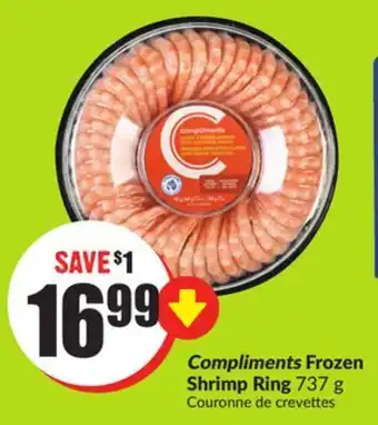 FreshCo Compliments frozen shrimp ring 737 g offer