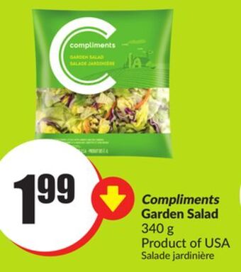 FreshCo Compliments garden salad 340 g product of usa offer