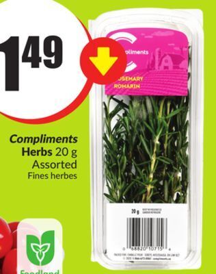 FreshCo Compliments herbs 20 g assorted offer