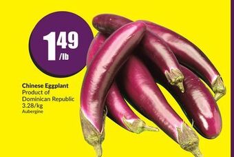 FreshCo Chinese eggplant product of dominican republic 3.28/kg offer