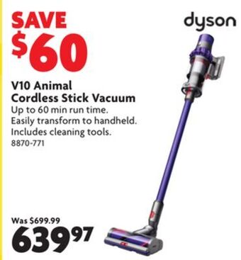 Home Hardware V10 animal cordless stick vacuum offer