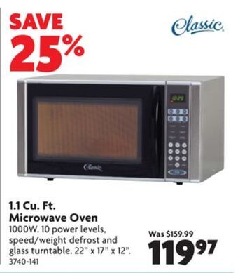 Home Hardware 1.1 cu. ft. microwave oven offer