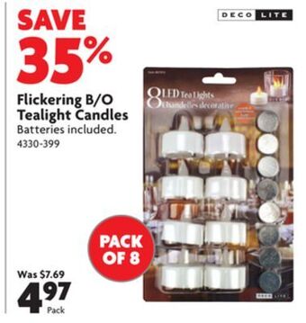 Home Hardware Flickering b/o tealight candles offer