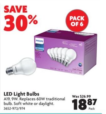 Home Hardware Led light bulbs offer