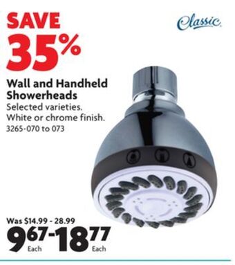 Home Hardware Wall and handheld showerheads offer