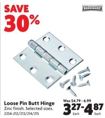 Home Hardware Loose pin butt hinge offer