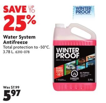 Home Hardware Water system antifreeze offer