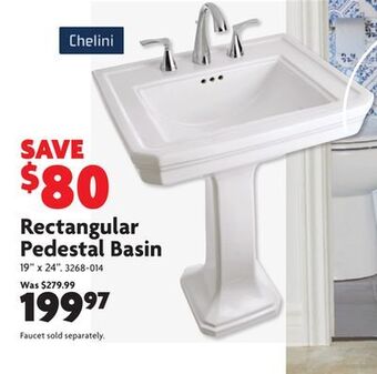 Home Hardware Rectangular pedestal basin offer