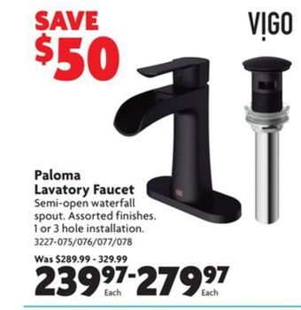 Home Hardware Paloma lavatory faucet offer