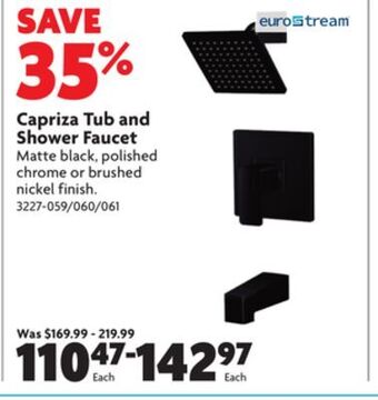Home Hardware Capriza tub and shower faucet offer